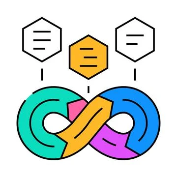 Devops software icon color illustration 스톡 일러스트