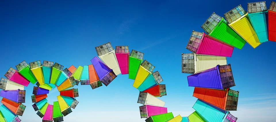 DevOps software infrastructure containers concept Stock Photos