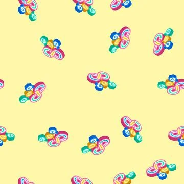 Devops software isometric icon seamless pattern 库存插图