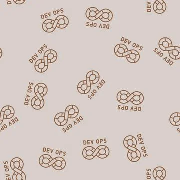 Devops software line seamless pattern 스톡 일러스트