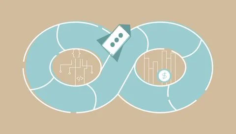 DevOps symbol flat vector illustration isolated on background. Software engin Stock-Illustration