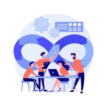 DevOps team abstract concept vector illustration. Stock Illustration