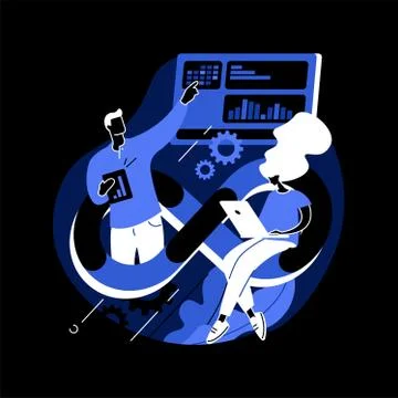 DevOps team abstract concept vector illustration. Stock Illustration