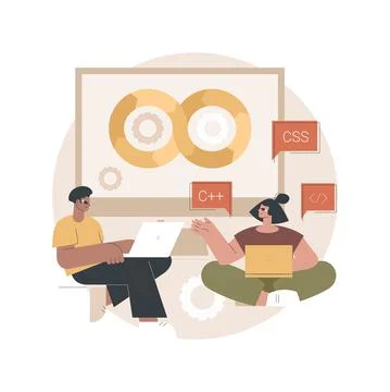 DevOps team abstract concept vector illustration. Stock Illustration