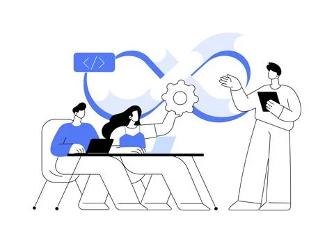 DevOps team abstract concept vector illustration. Stock Illustration