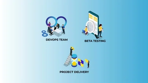 DevOps team, beta testing, project delivery 3d animation cartoon in 4k Stock Footage 229787013