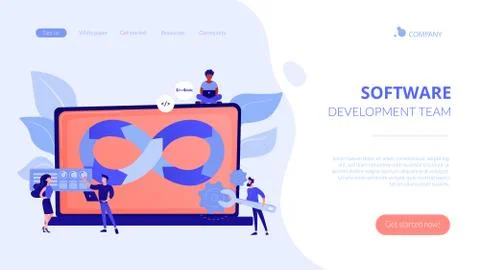 DevOps team concept landing page Stock Illustration