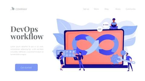 DevOps team concept landing page Stock Illustration