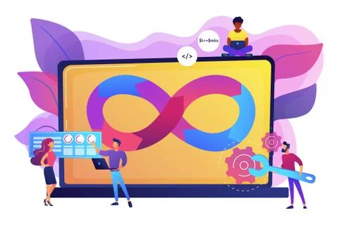 DevOps team concept vector illustration Stock Illustration
