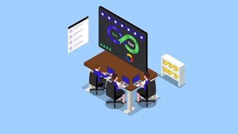 DevOps Team Working on Software Development Lifecycle and Operations 3d ani.. Stock Footage 337945036
