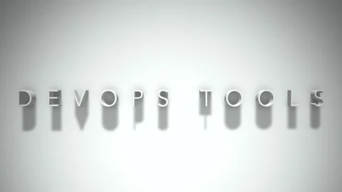 Devops tools 3D title animation white text on a white background Stock Footage 299748679