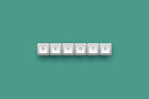 Devote text on a 3d keyboard button with shadow concept series Stock Illustration