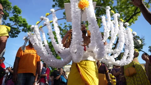 Devotee Dancing Kavadi Attam At Penang Thaipusam Hindu Festival Stock Footage 234047309