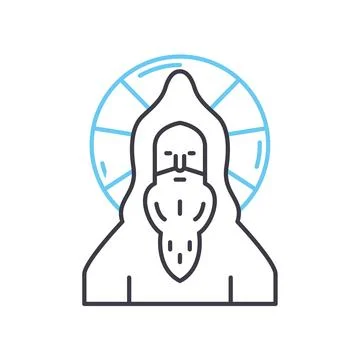 Devotee line icon, outline symbol, vector illustration, concept sign Stock Illustration