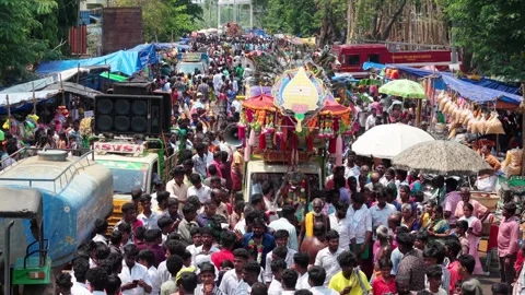 Devotee Performing Alagu Kuthu Ritual During Festival in Sivaganga India Stock Footage 336427630