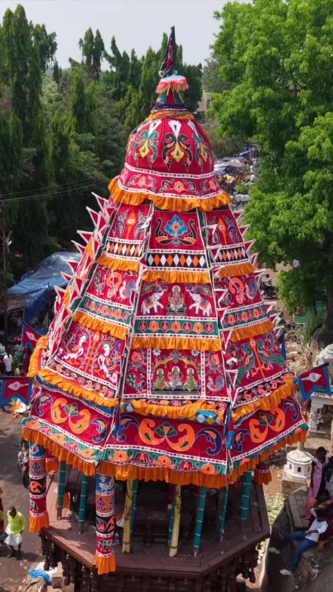 Devotee Performing Alagu Kuthu Ritual Temple Festival in Sivaganga Stock Footage 336844170