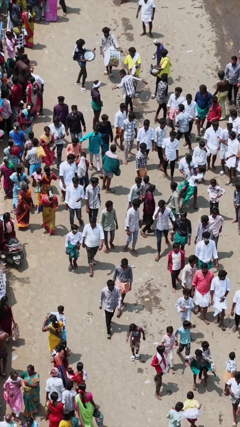 Devotee Performing Alagu Kuthu Ritual Temple Festival in Sivaganga Stock Footage 336844181