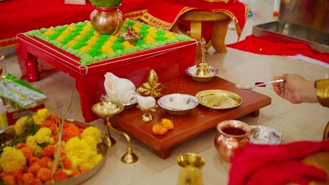 Devotee worship in the temple Stock Footage 303126069