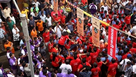 Devotees celebrates Janmashtami Stock Footage 78834510