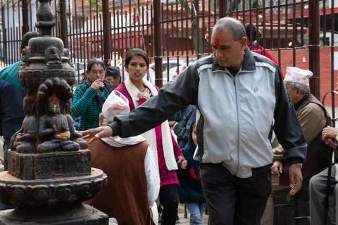 Devotees at Maitidevi Temple Stock Photos