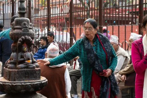 Devotees at Maitidevi Temple Stock Photos