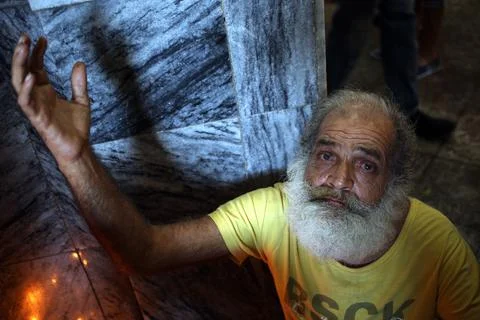 Devotees make pilgrimage to honor 'Babalu Aye' of the Yoruba religion, Havana, C Stock Photos