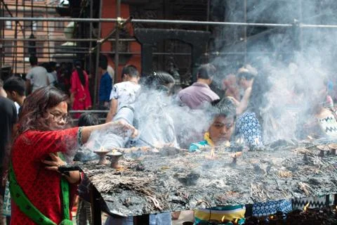 Devotees Offering Prayer Stock Photos