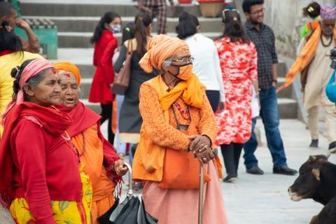 Devotees at Pashupatinath Temple Stock Photos