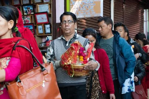 Devotees in Queue Stock Photos
