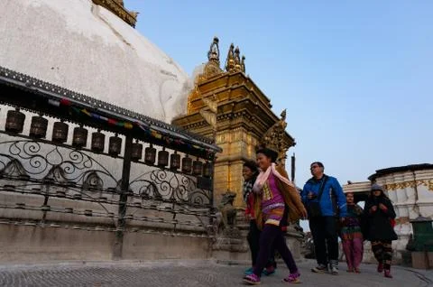 Devotees at Swoyambunath Foto stock
