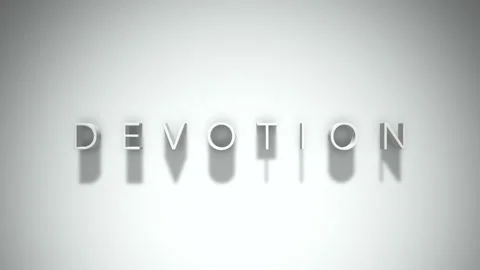 Devotion 3D title animation text with shadows on a white background Stock Footage 258751749