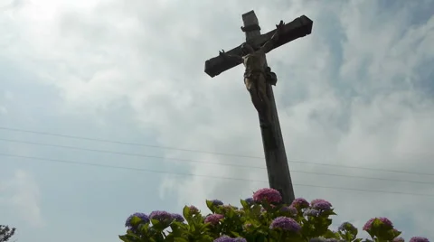 Devotion cross along the way Stock Footage 52988584