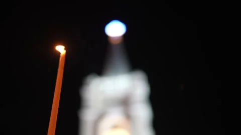 Devotion shine brightly during the candlelit festival Stock Footage 251592789