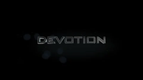 Devotion title metal text on black alpha channel background Stock Footage 295906712