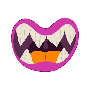 Devour monster mouth cartoon vector illustration Illustrazione stock