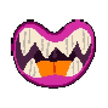 Devour monster mouth pixel art vector illustration Stock Illustration