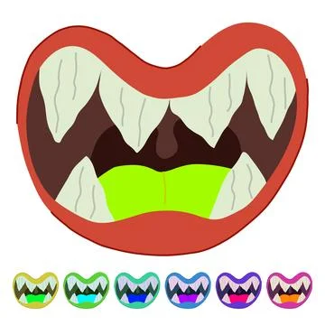 Devour monster mouth vector cartoon graphic Illustrazione stock