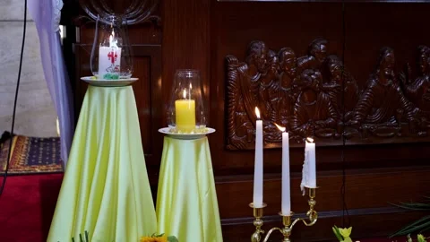 Devout Christians in Pakistan gather for a serene Easter vigil. Video stock 307581953