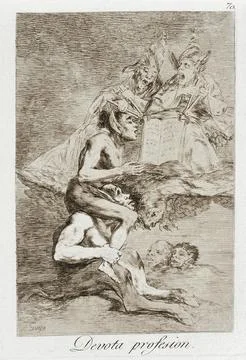 Devout profession. Francisco Goya y Lucientes (Spain, Fuendetodos, 1746-182.. Illustrazione stock