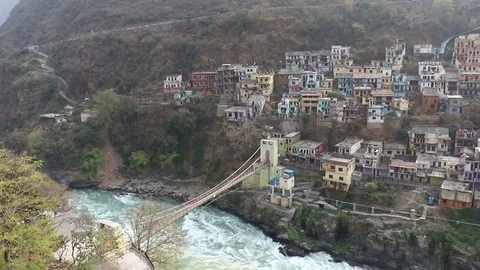 Devprayag the confluences of Alaknanda and Bhagirathi rivers Видео 88232012