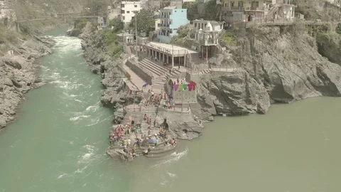 Devprayag, India, 4k aerial drone view ungraded/flat raw footage Stock-Footage 107669924
