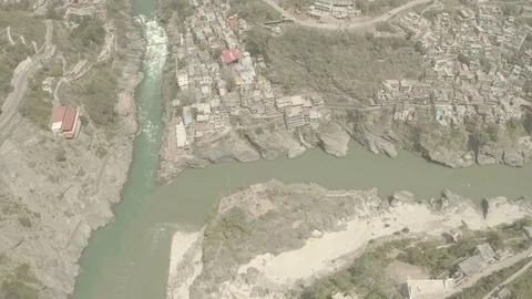 Devprayag, India, 4k aerial drone view ungraded/flat raw footage Video stock 107672684