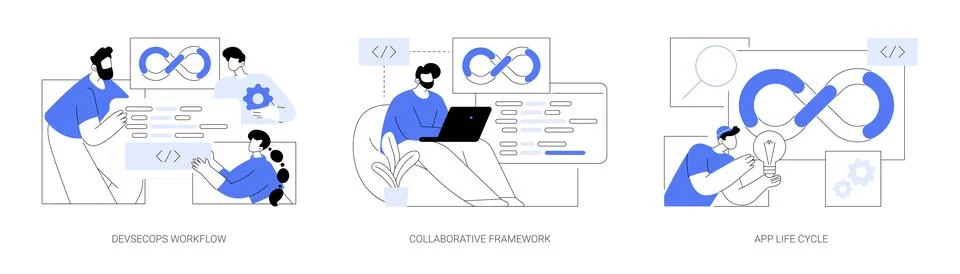 DevSecOps isolated cartoon vector illustrations se イラスト素材