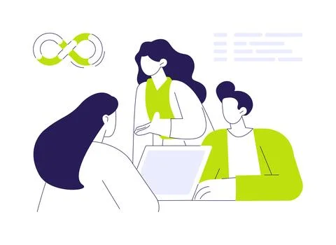 DevSecOps workflow abstract concept vector illustration. Stock Illustration