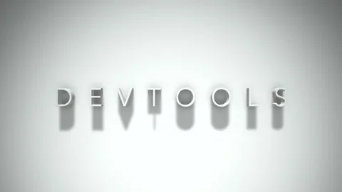 Devtools 3D title animation with shadows on a white background 스톡 동영상 297017001