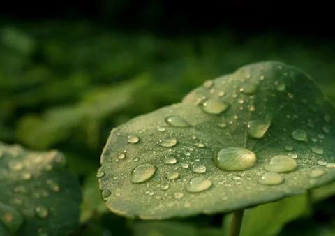 Dew on Centella asiatica after the rain Foto stock