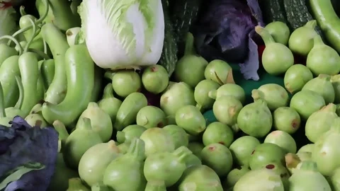 Dew covered round Indian squash in abundance Stock Footage 338170107