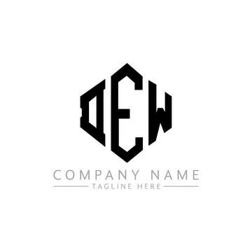 DEW letter logo design with polygon shape. DEW polygon and cube shape logo .. Stock Illustration