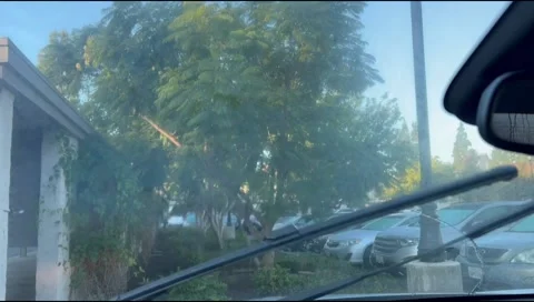 Dew Wiped Away Windshield Wipers Stock Footage 222875473