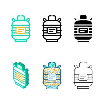 Dewar vessel laboratory tool color icon forms vector Stock Illustration